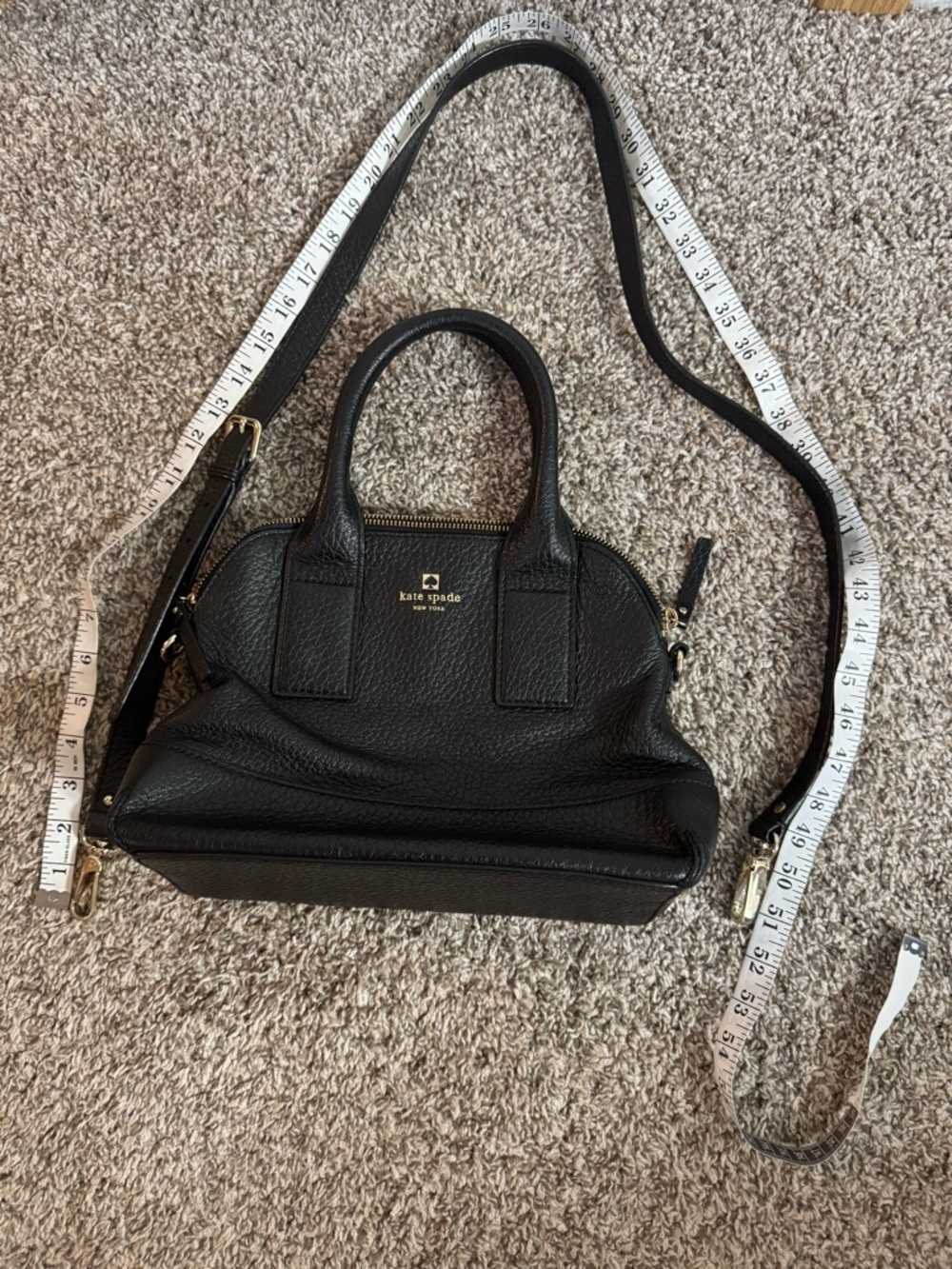 Kate Spade Black Southport Jenny Leather Satchel with Crossbody Detachable Strap - Picture 13 of 16